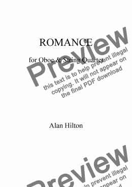 page one of Romance for Oboe & String Quartet