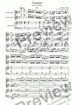 page one of Concerto d-moll "L’Estro Armonico" RV 522 (Vivaldi)