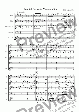 page one of Wind Quintet : 1 - Martial Fugue & Western Wind