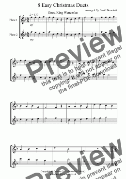 page one of 8 Easy Christmas Duets For Flute