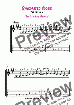 page one of Syncopated Boogie Solo in A