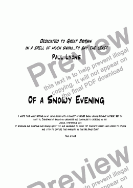 page one of Of a Snowy Evening