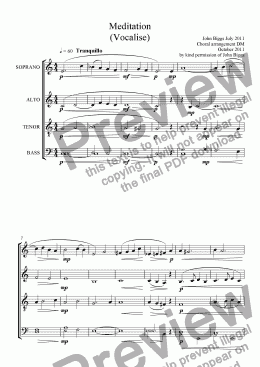 page one of Meditation (Vocalise)