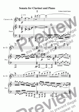 page one of Sonata for Clarinet and Piano