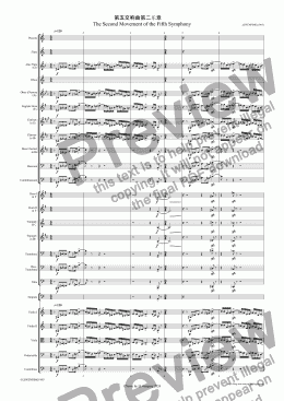 page one of 第五交响曲第二乐章 The Second Movement of the Fifth Symphony