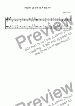 page one of Psalm chant in A major