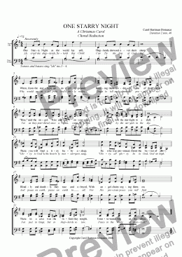 page one of ONE STARRY NIGHT A Christmas Carol Choral Reduction