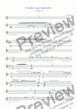 page one of Gli ultimi sospiri degli alberi  op. 11