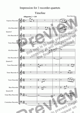 page one of Impression for 3 recorder-quartets