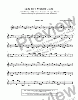 page one of Suite for a Musical Clock