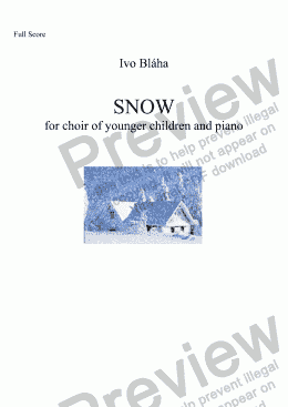 page one of SNOW (Sníh) for choir of younger childrens and piano (English words)