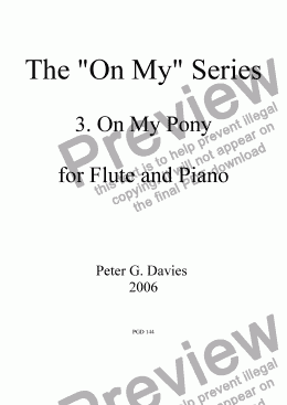 page one of The "On My" series 3. On My Pony for Flute and Piano