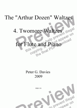 page one of The "Arthur Dozen" Waltzes 4. Twomore Waltzes for Flute and Piano