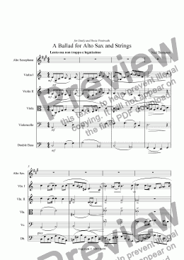 page one of A Ballad for Alto Sax and Strings