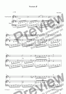 page one of Nocturn 2 (Treble rec or Flute)