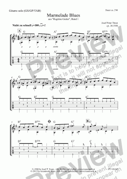 page one of Marmelade Blues (GS plus TAB)