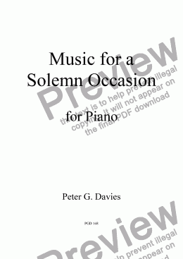 page one of Music for a Solemn Occasion