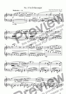 page one of 24 Preludes for piano, Op. 39 - Prelude No. 15 in D-flat major