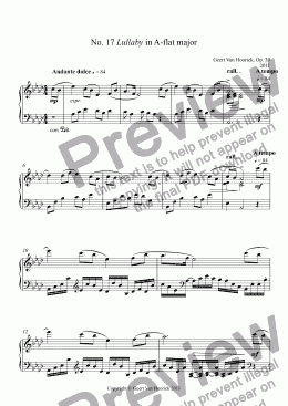 page one of 24 Preludes for piano, Op. 39 - Prelude No. 17 Lullaby in A-flat major