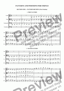 page one of PATTERNS AND POSITIONS FOR STRINGS  