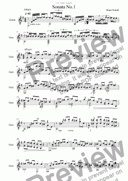 page one of Guitar Sonata No.1  1st mvt