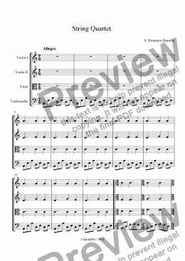 page one of String Quartet