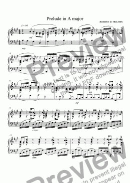 page one of Prelude in A Major