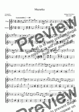 page one of GLINKA: Mazurka (Flute & Guitar) 