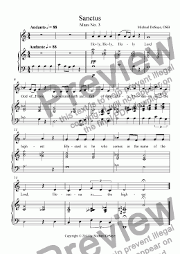 page one of Mass 3 Vocal with Accompaniment
