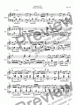 page one of Ragtime #81 in C Major - Rose Leaf Rag