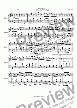 page one of Ragtime #67 in C Major - Country Club Rag