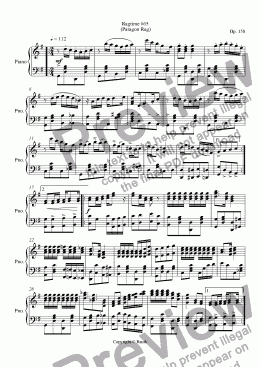 page one of Ragtime #65 in G Major - Paragon Rag