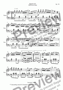 page one of Ragtime #63 in B Flat Major - Reflection Rag