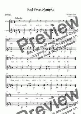 page one of PILKINGTON: Rest Sweet Nymphs (Viola & Guitar)