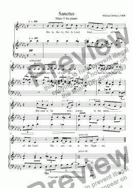 page one of Mass 5 Vocal with Accompaniment