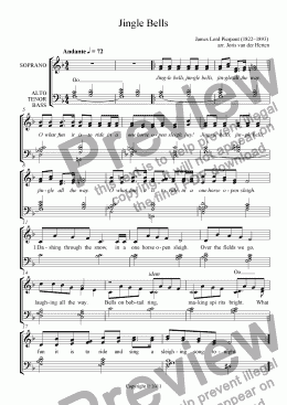 page one of Jingle Bells (juvenilia, choir SATB)