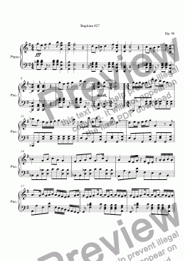 page one of Ragtime #27 in G Major