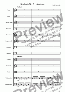 page one of Sinfonia No 2 .  Andante