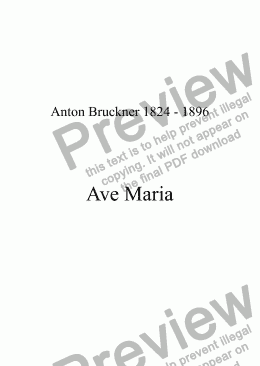 page one of Bruckner - Ave Maria (SATB)