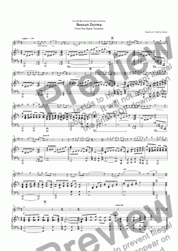 page one of Nessun Dorma