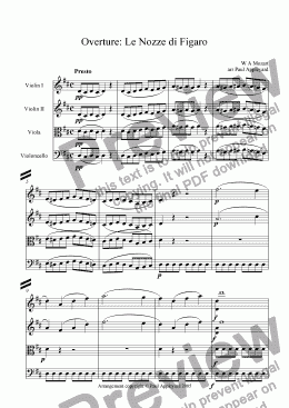 page one of Marriage of Figaro Overture