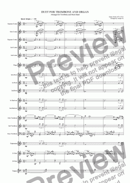 page one of DUET FOR TROMBONE AND ORGAN