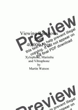 page one of Viewing Rainbows from 40,000 Feet for Xylophone, Marimba and Vibraphone