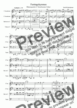 page one of Festtagshymnus f.3Tenorhoerner u.Tuba