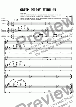 page one of Group Improv Etude #1