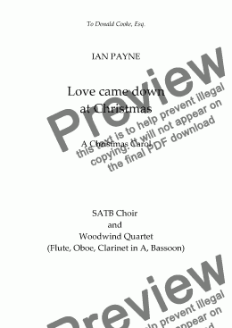 page one of Love came down at Christmas [with wind quartet]