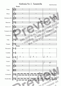 page one of Sinfonia No 2. Tarantella