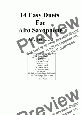 page one of 14 Easy Duets For Saxophone