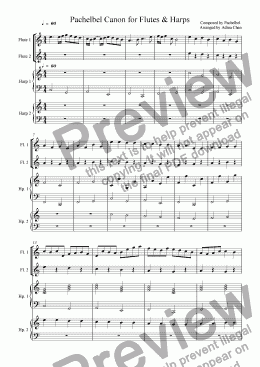 page one of Pachelbel Canon for Flutes & Harps