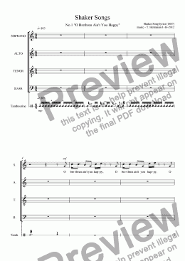 page one of Shaker Songs No.1 - O Brethren Ain’t You Happy